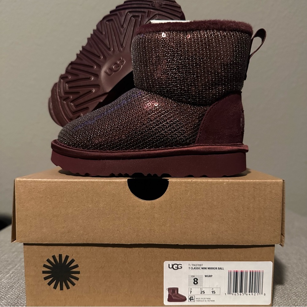 UGG Classic Mirror Ball, Toddler Size 8, Wild Grape